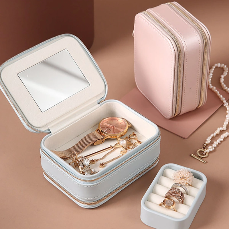 Luxury Velvet Jewelry Case Display Ring Earring Box Jewelry Box