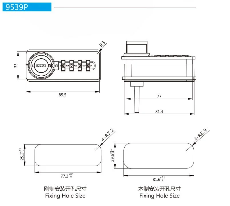 Automatic Zero Resetting Public Mode Combination Zinc Alloy Lock