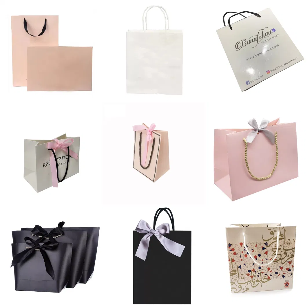 Custom Clothing Shopping Bags Gift Paper Bag with Handle Luxury Bags for Wedding/Jewelry/Cosmetic