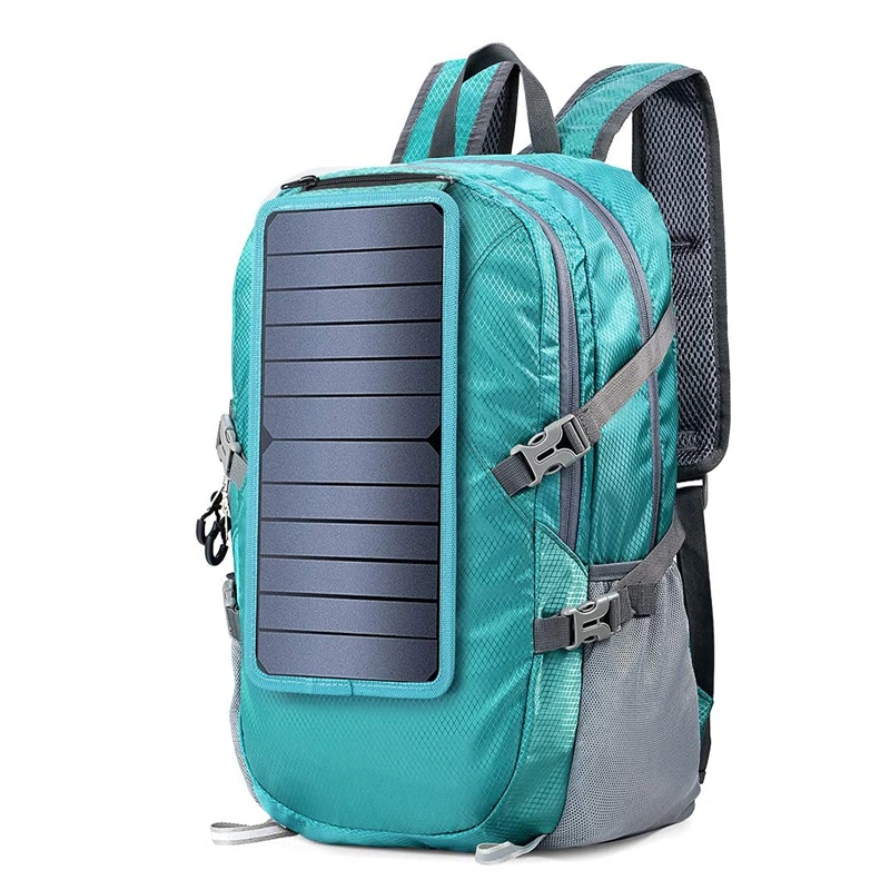School College Hiking Camping Backpack Bag with Solar Panel and USB Port to Power All Your Devices