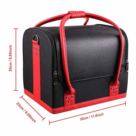 Large Capacity Bags PU Leather High Fashion Waterproof Storage Travel Cosmetic Case