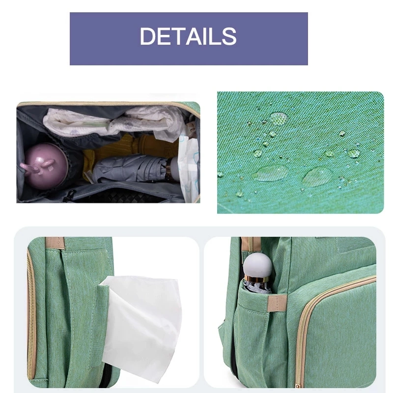 Baby Bed Bag Multi-Function Large Capacity Bag Outdoor Baby Diapers Bag for Mom