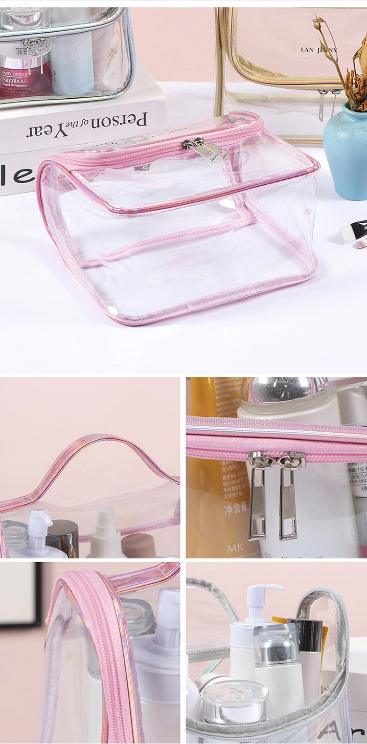 Waterproof Clear Transparent Beauty Travel PVC Custom Cosmetic Make up Makeup Bag