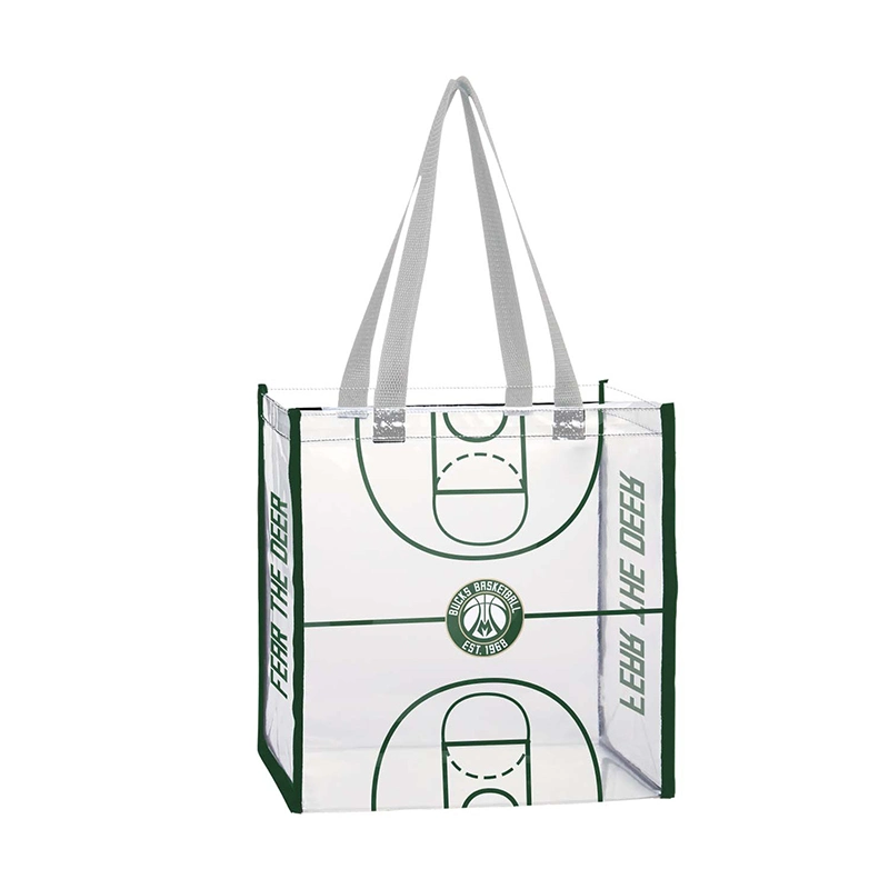 Custom Printed Logo Clear PVC Tote Bag Shopping Bag Waterproof Transparent Shoulder Handbag Gift Bag