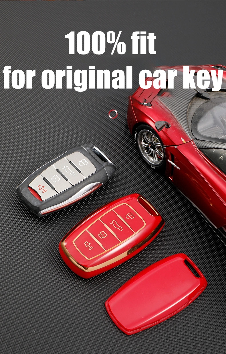 Gold Line TPU Car Key Case for Greatwall 4 Buttons