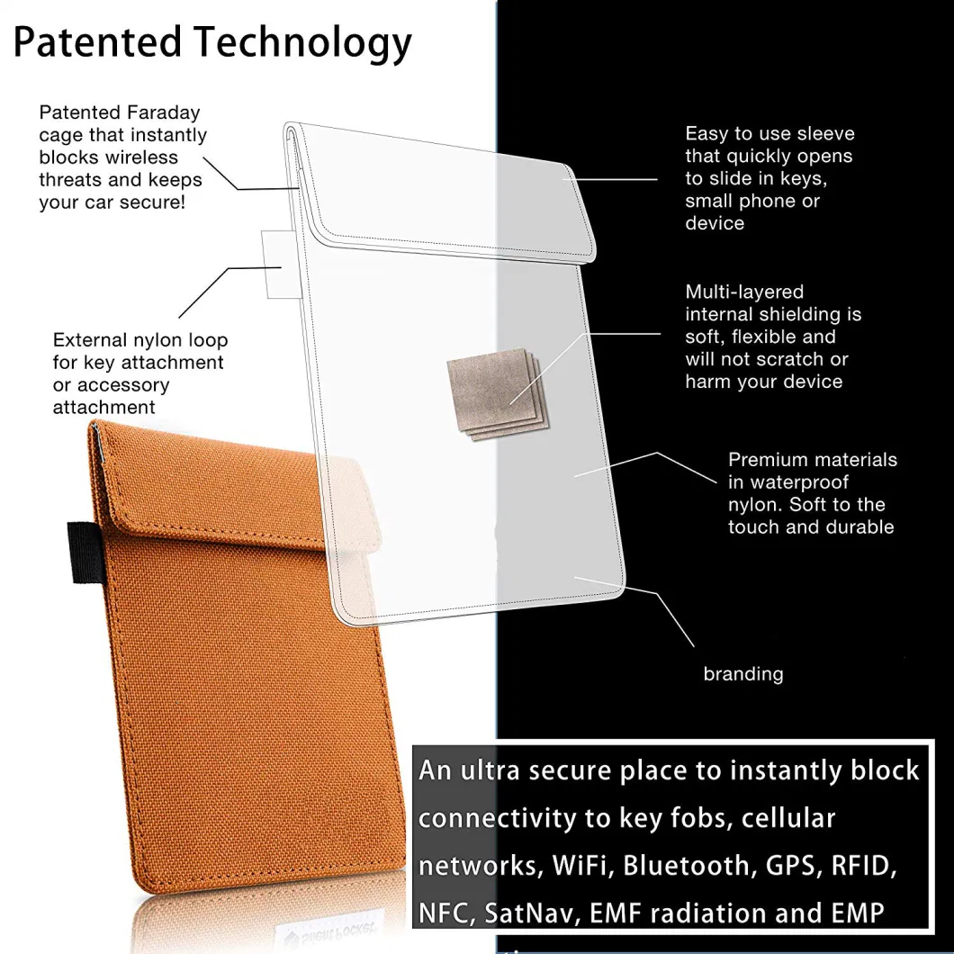 Customized Durable Car Anti Theft Device Shielding Against All Signal Faraday Key Fob Case