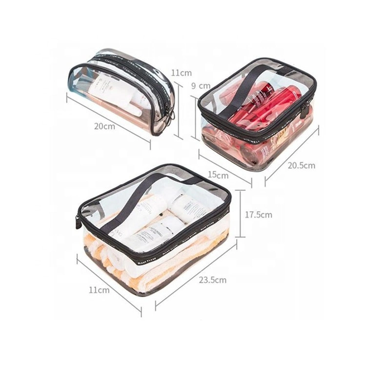 Transparent PVC Bath Cosmetic Bag Women Make up Case Travel Zipper Makeup