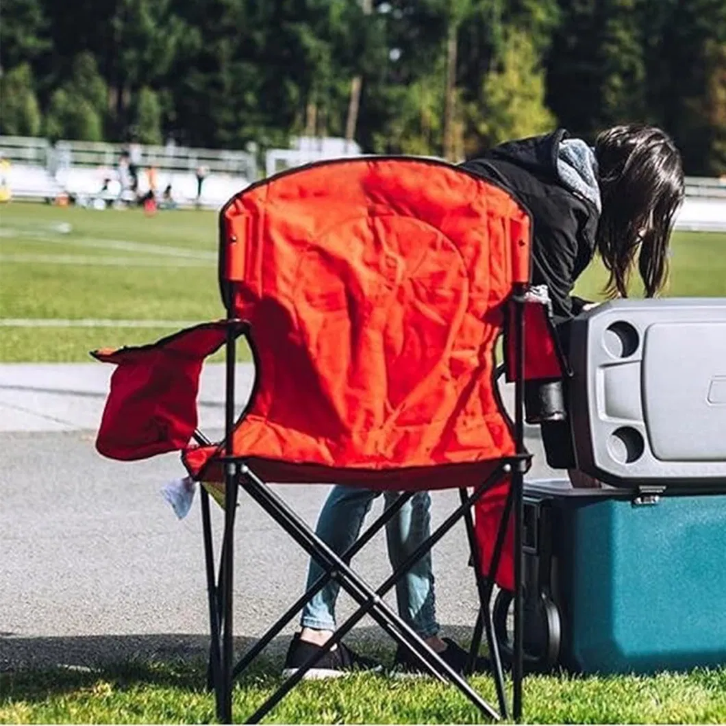 Collapsible Chair, Portable Camping Chair, Tailgates, Beach, and Sports, Cushioned Comfort