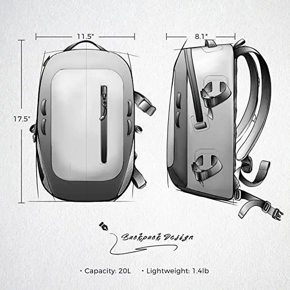 Custom Logo 20L 30L PVC Black Waterproof Hunting School Backpack Bag for Outdoor Camping Hiking Daily Life