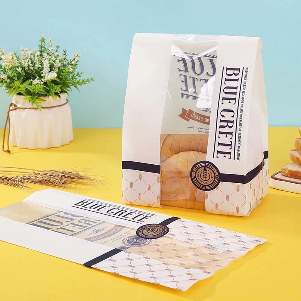 Eco Friendly Food Grade Bakery Kraft Paper Bread Packaging Bag with Window