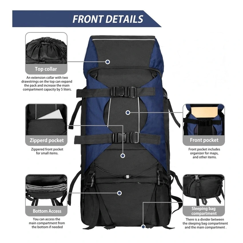 New Fashion Custom Varied Application Compartment School Outdoor Backpack Hiking Camping Bag