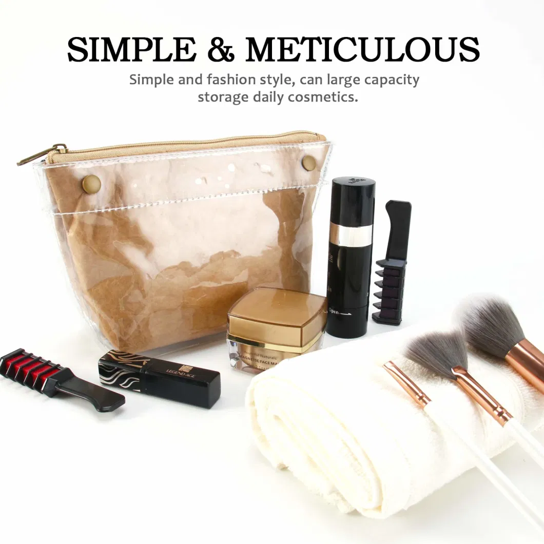 Women&prime;s PVC Clear Clutch Transparent Handbag Tyvek Cosmetic Bag Makeup Bag Organizer