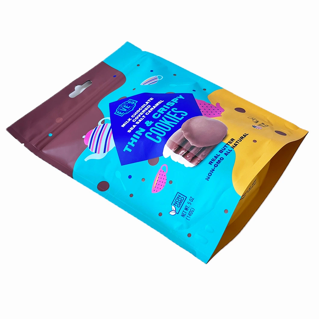 Wholesale Custom Aluminum Foil Resusable Anti-Deterioration Cookies Snack Packaging Stand up Pouch