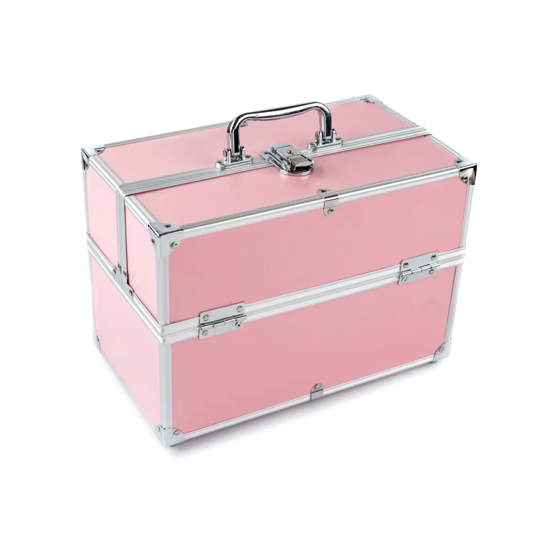 Professional Mirrow Cosmetic Case Acrylic Leather PVC Travel Aluminum Beauty Cosmetic Case