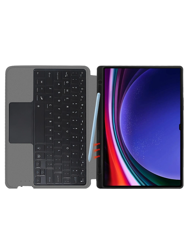 Backlit Combo Bluetooth Keyboard Leather Case for Samsung Galaxy Tab S9 TPU Cover