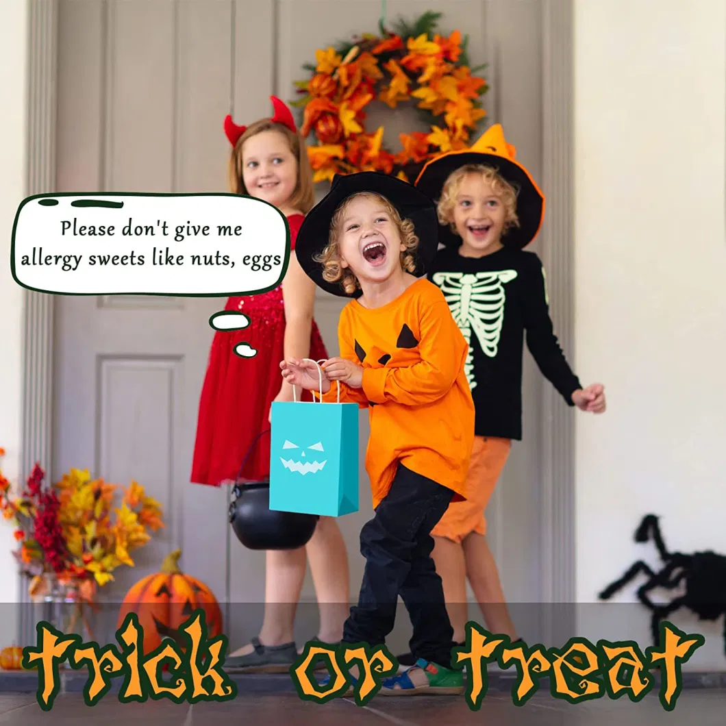 Trick or Treat Bags with Pumpkin Face for Kids Halloween Party Favors Decoration