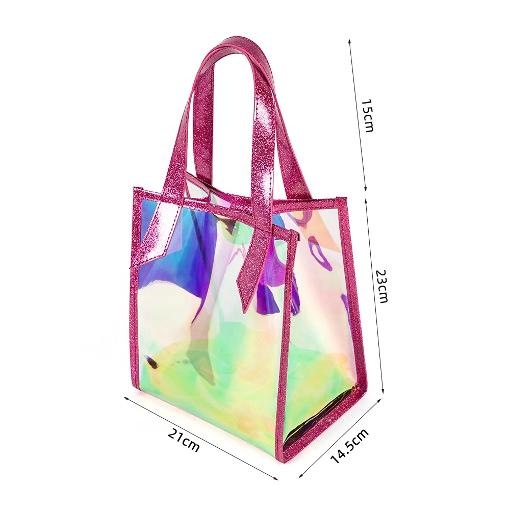 Transparent Tote Cosmetic Clear Holographic Handbag Beach Waterproof Makeup Bag