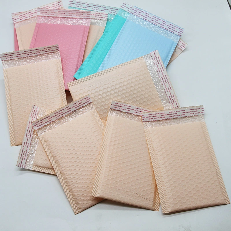 23*34 Cm Fashionable Courier Nude Pink Poly Bubble Mailers Bags for Shipping