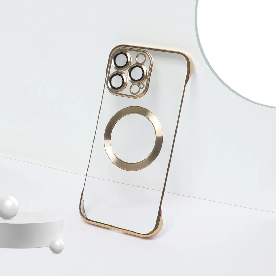 2023 Customized Logo Clear Magsafe Mobile Phone Case for iPhone 15 14 13 12 11 PRO Max Case Transparent TPU Materials Waterproof Wireless Magnetic Phone Case