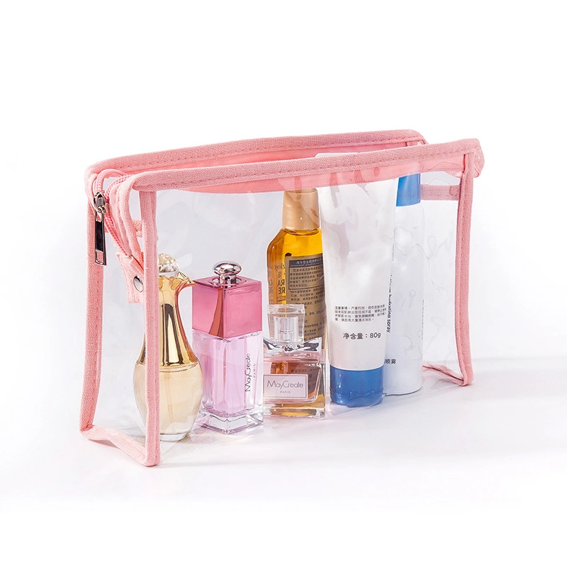 Ladies Cosmetic Storage Bag Waterproof Transparent PVC Wash Makeup Bag Supplier