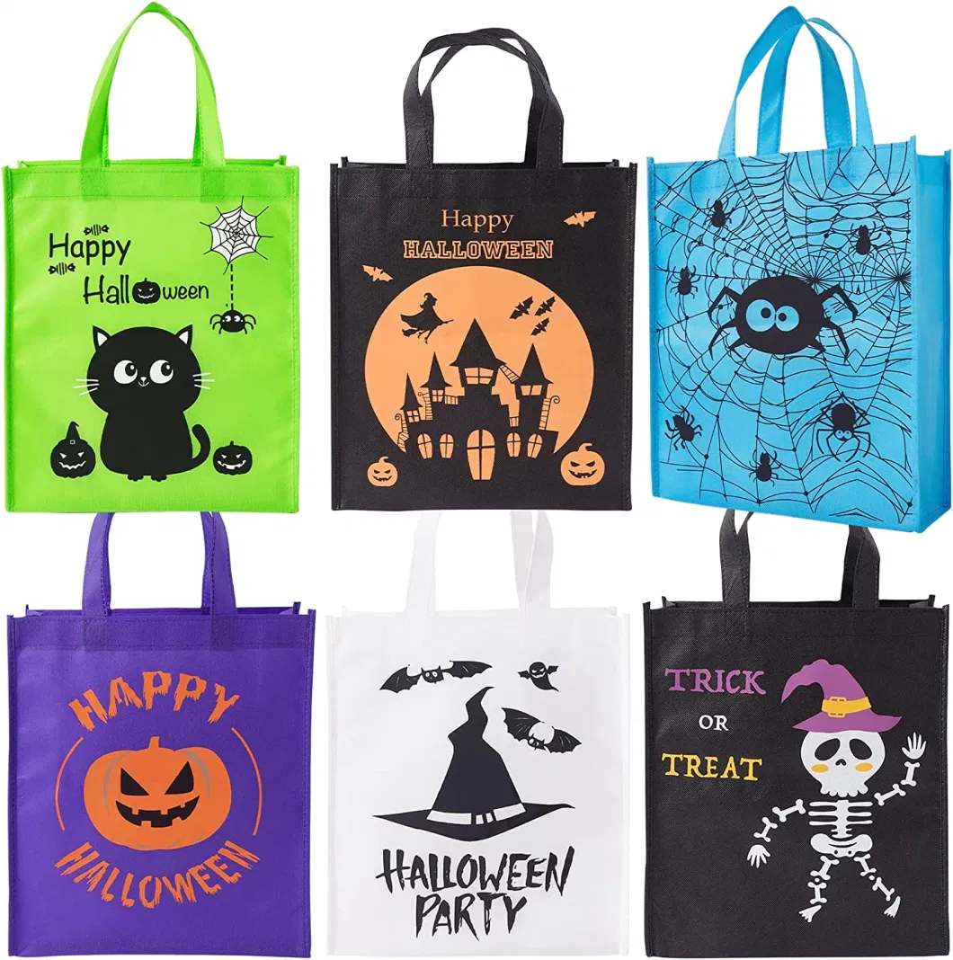 Halloween Tote Bags Non-Woven Halloween Candy Colorful Bags for Trick or Treat Party Favors Festival Supply Totes