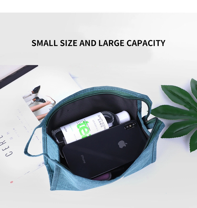 New Canvas Fashion Makeup Bag Large Capacity Travel Portable Storage Bag Carry-on Waterproof Wash Bag Printed Logo