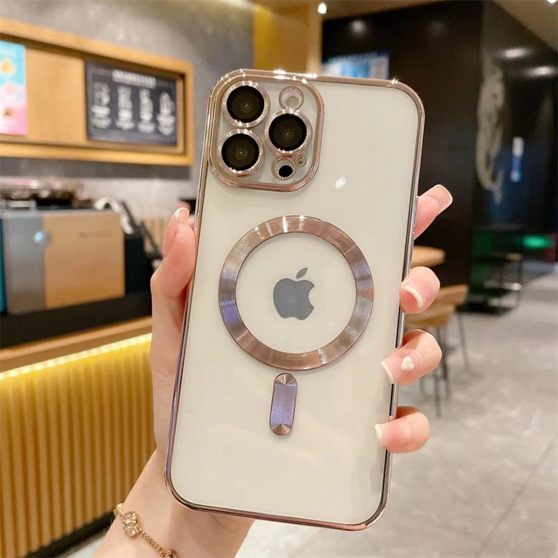Magsafe Magnetic Attraction Charge Transparent Clear Camera Protector Phone Case for iPhone 11 12 Mini 13 PRO Max 14 Plus 15 Cover