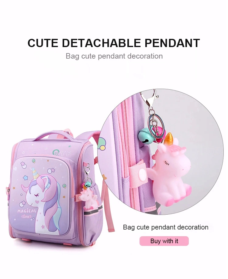 New Children School Bags for Girls 1-3 Grade Orthopedic Backpack Cartoon Unicorn Kawaii Backpack Kids Satchel Knapsack Mochila