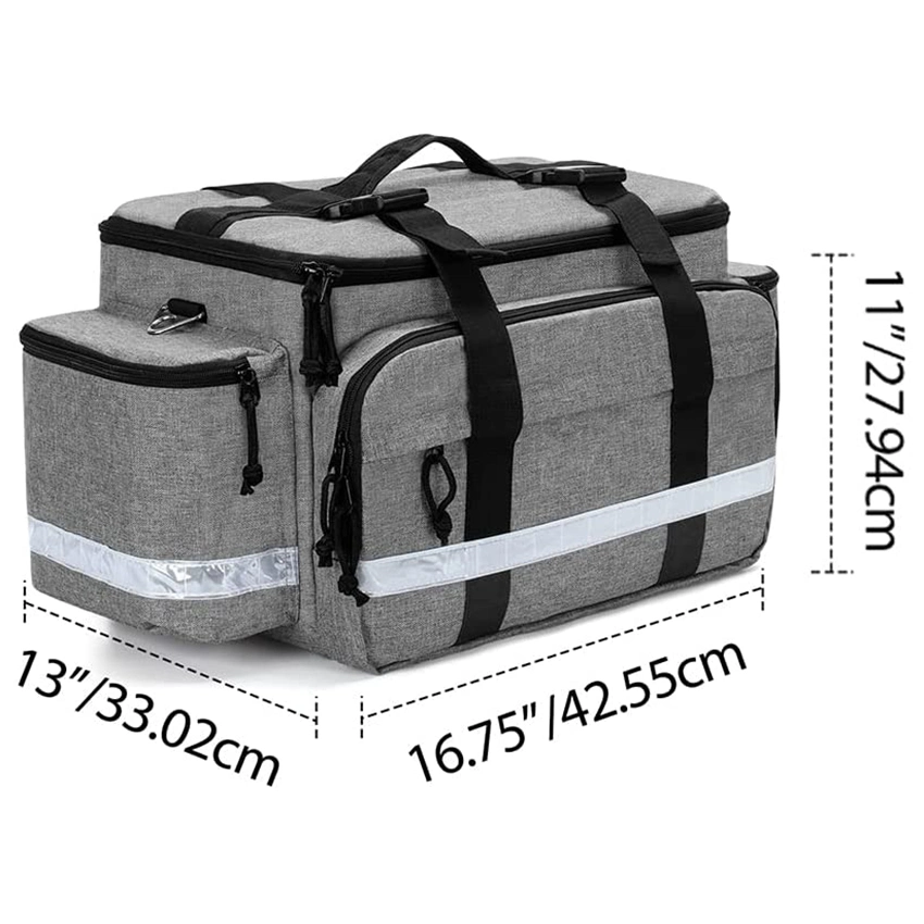 Emergency Responder Trauma Medical Kit Bag with Detachable Dividers and Top Buckles