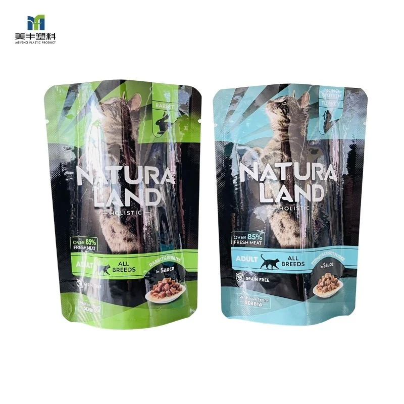 Custom Printing High Barrier Glossy Wet Cat Dog Food Doypack Plastic Bagziplock Aluminum Foil Smell Proof Pet Snacks Retort Pouch Mylar Packaging Stand up Pouch
