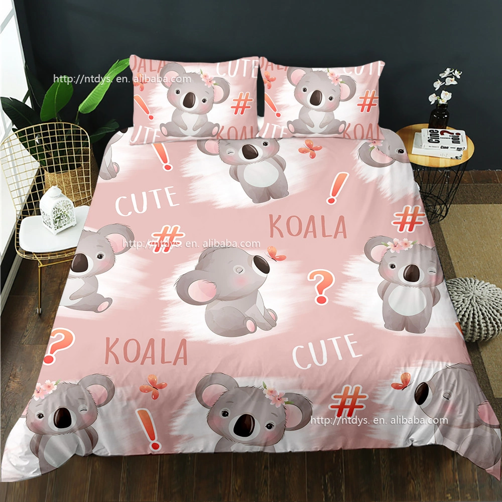 Cute 3D Koala Kawaii Duvetcover Animal Boys Bedding Set