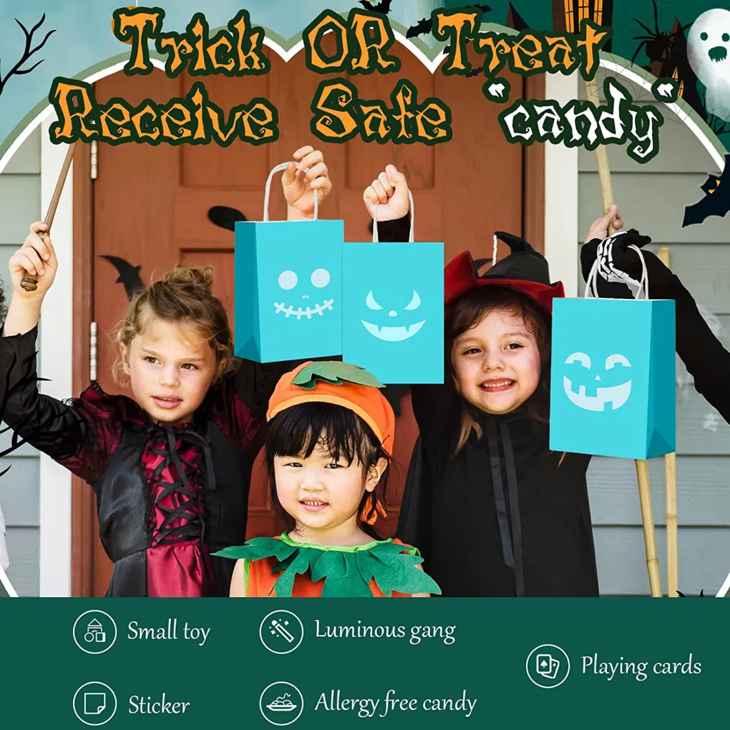 Trick or Treat Bags with Pumpkin Face for Kids Halloween Party Favors Decoration