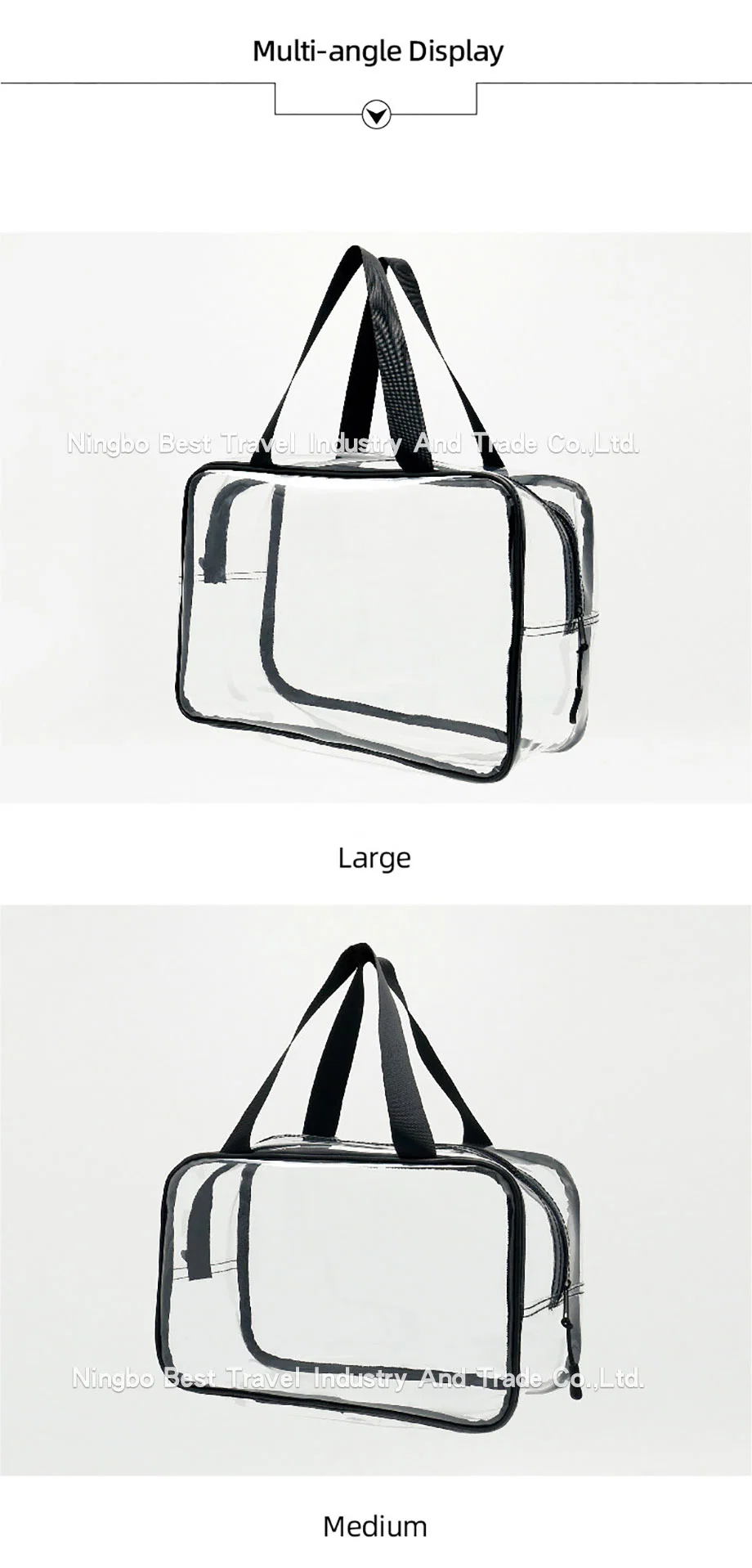 Customize Logo Makeup Bag Transparent Waterproof Portable PVC Bag