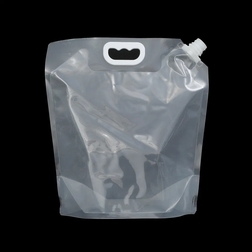 1L 2L 3L 5L Liquid Beer Juice Drinking Pouch Foldable Portable Flastic Packaging Spout Water Bag with Handle