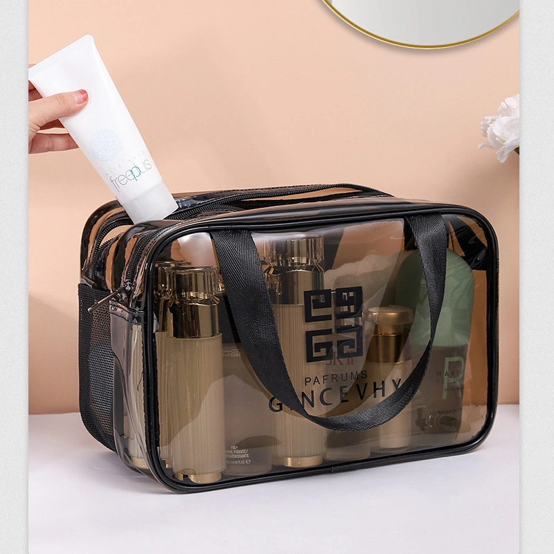 Customize Waterproof Clear Transparent Vinyl Plastic PVC EVA Zipper Pouch Makeup Toiletry Storage Purse Gift Skincare Packaging Travel Bath Washing Cosmetic Bag