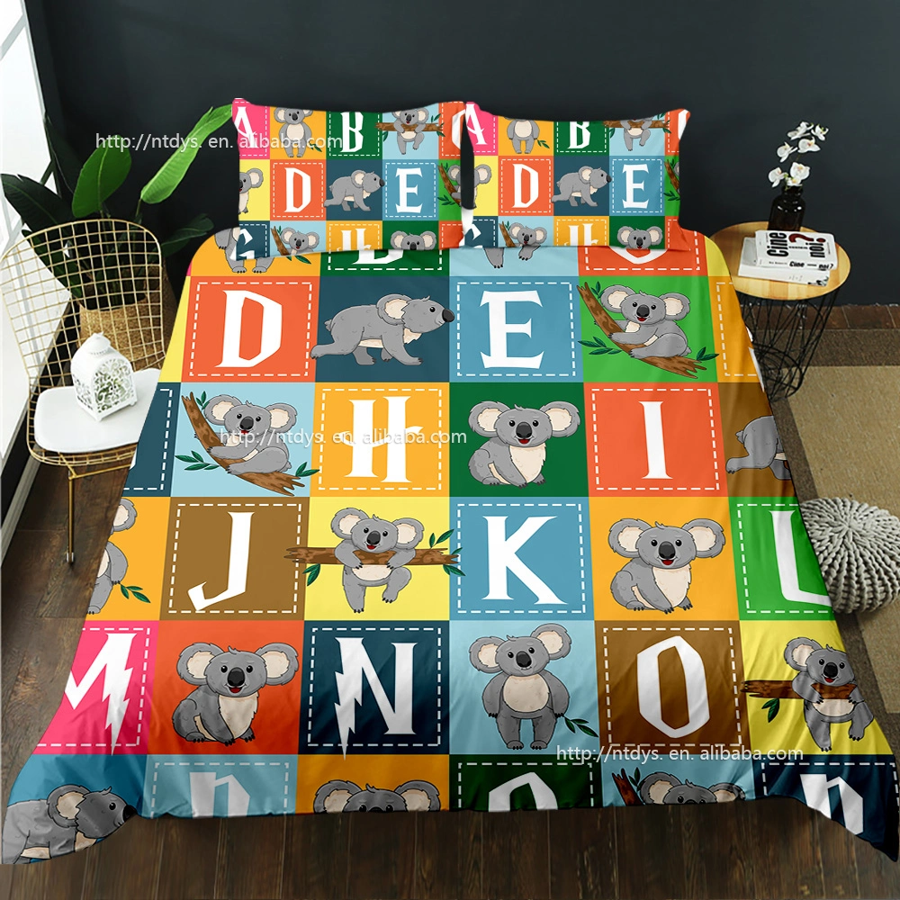 Cute 3D Koala Kawaii Duvetcover Animal Boys Bedding Set