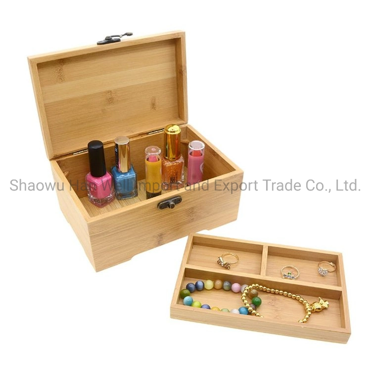 Retro Exquisite Bamboo Cosmetic Makeup Case for Sundries Storage