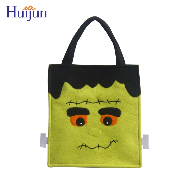 Wholesale Halloween Felt Trick or Treat Bags with Pumpkin &amp; Ghost &amp; Bat &amp; Frankenstein &amp; Vampire Halloween Candy Totes Gift Bags
