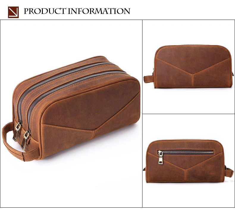 Al1024 Makeup Pouch Travel Wholesale Small Cosmetic Custom Leather Toiletry Bag