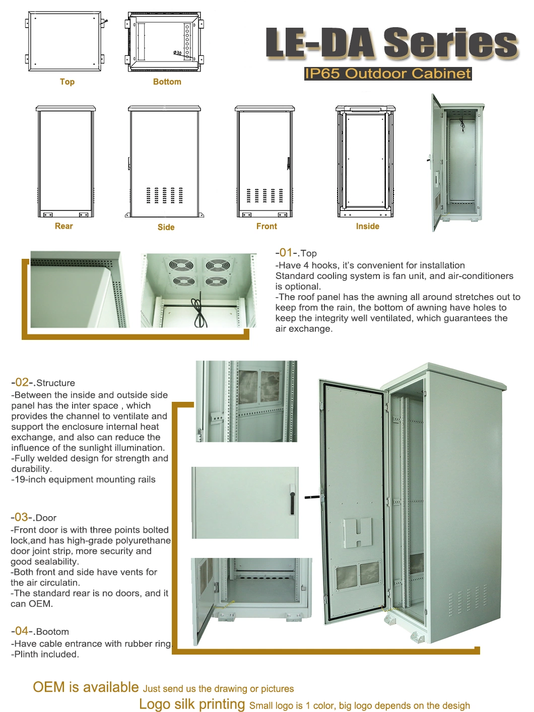 Le Server Rack China Outdoor Standing Cabinet 42u Rack Mount Server Case