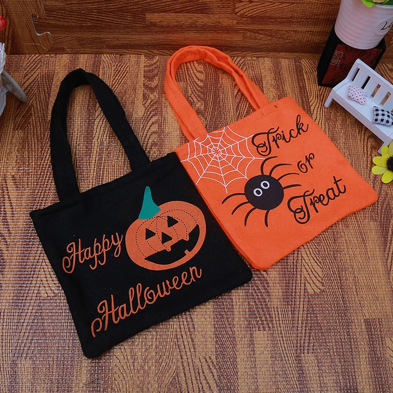 Halloween Candy Bags Cute Gift Bag Trick or Treat Kids Gift Pumpkin Bat Candy Boxes Halloween Party Canvas Bags