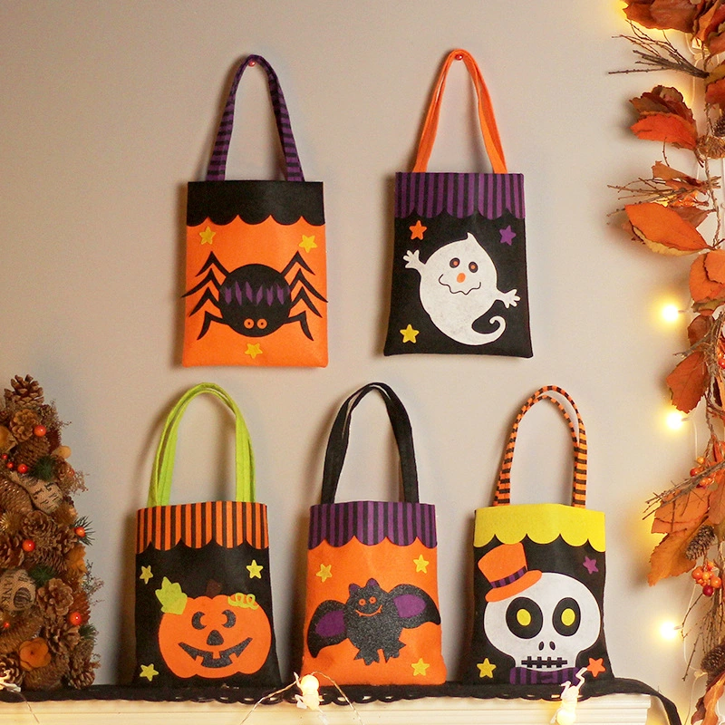 Trick or Treat Halloween Felt Candy Bag for Kids