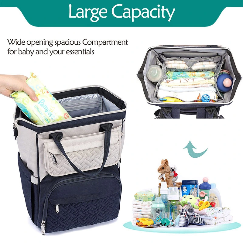 Diaper Bag Backpack Multifunction Large Mother Bag with Changing Mat