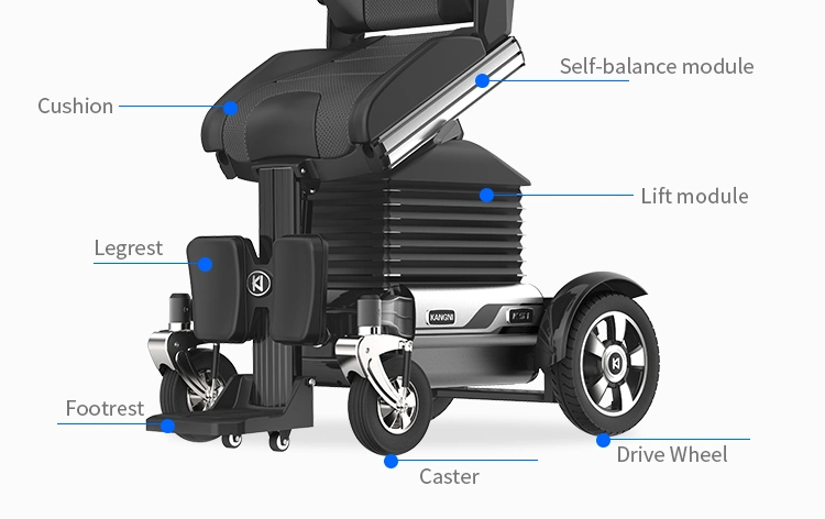 Aluminium Alloy Kangni Smart Wooden Case Heavy Duty Standing Powerchair