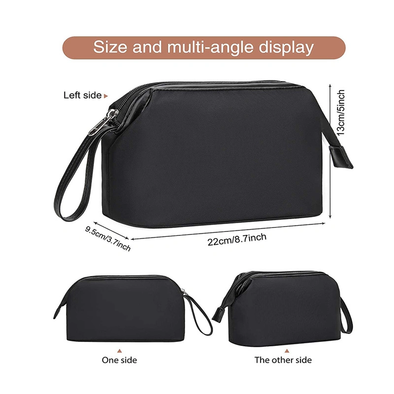 New Fashion Stripe Customizable Personalized Multifunctional Small Portable Women Leather Cosmetic Bag