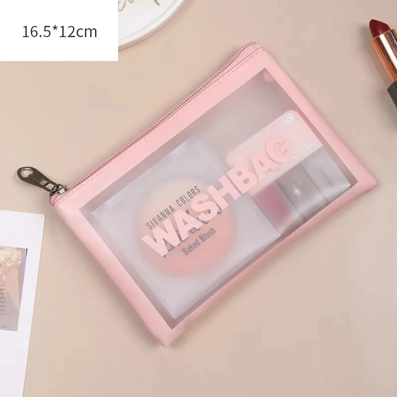 Custom Logo PU PVC Waterproof Trip Black Toiletry Pouch Kits Women Luxury Beauty Makeup Bag Pink Girl Travel Clear Cosmetic Bag