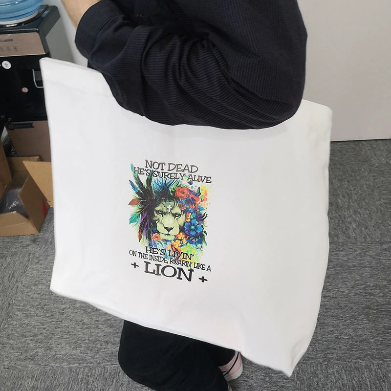 Halloween Gifts Children&prime;s Kids White Blank Sublimation Canvas Candy Tote Bag Halloween Party Bagstrick or Treat Candy Bags Blank Sublimation Trick or Treat Bag