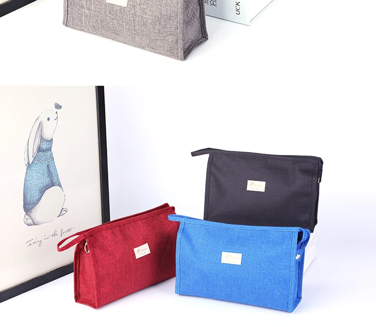 New Canvas Fashion Makeup Bag Large Capacity Travel Portable Storage Bag Carry-on Waterproof Wash Bag Printed Logo