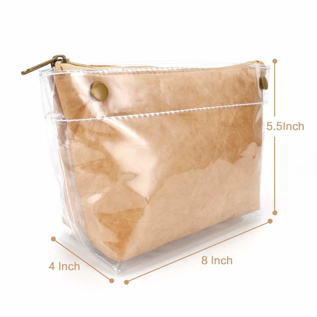 Women&prime;s PVC Clear Clutch Transparent Handbag Tyvek Cosmetic Bag Makeup Bag Organizer