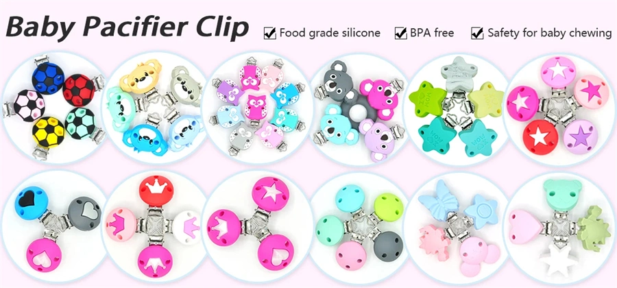 Koala Pacifier Holder Clip Silicone Stainless Steel Pacifier Clip for Baby